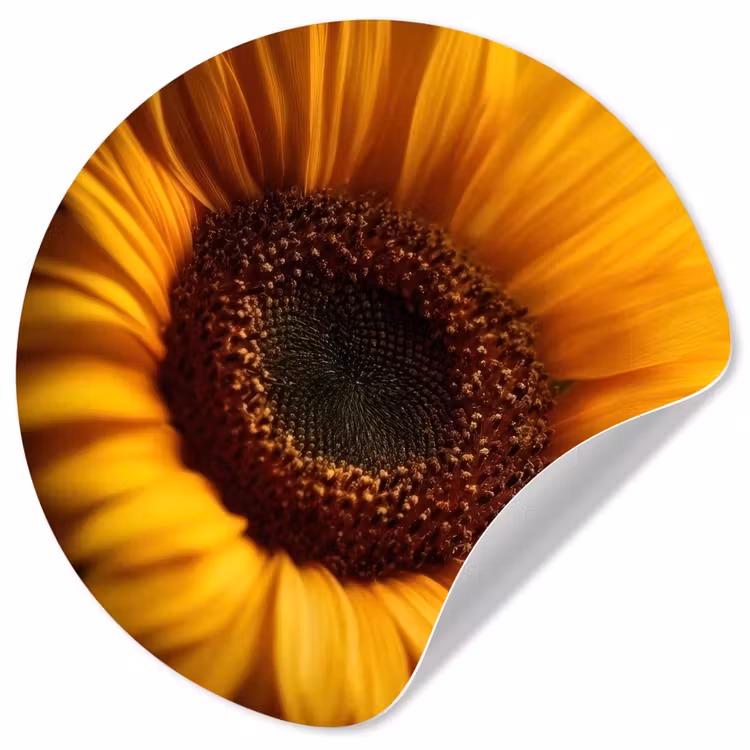 Geel - Zonnebloem - Zomers Wandcirkel behangsticker klein -3d