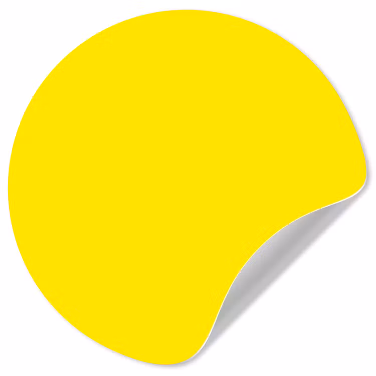 Geel - Citroen - Neon - Kleuren Wandcirkel behangsticker klein 186 -3d