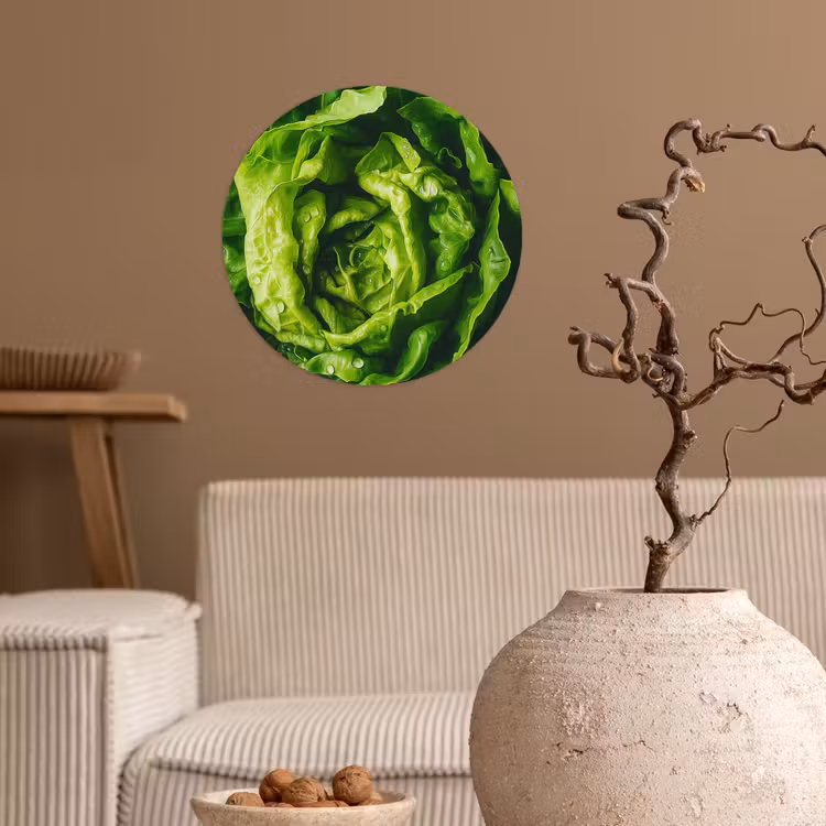 Groente - Sla - Groen Wandcirkel behangsticker klein -sfeer1