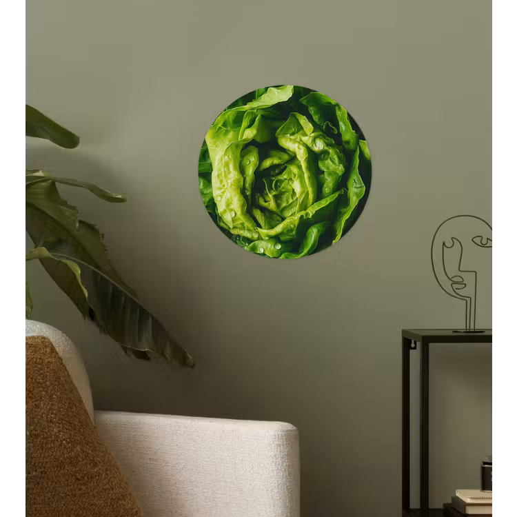 Groente - Sla - Groen Wandcirkel behangsticker klein -sfeer2