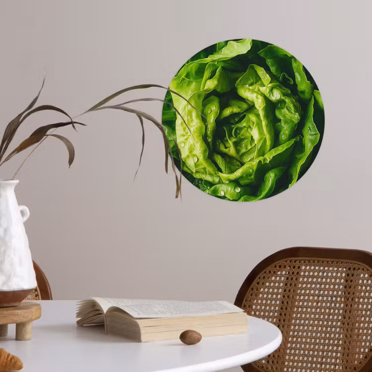 Groente - Sla - Groen Wandcirkel behangsticker klein -sfeer3
