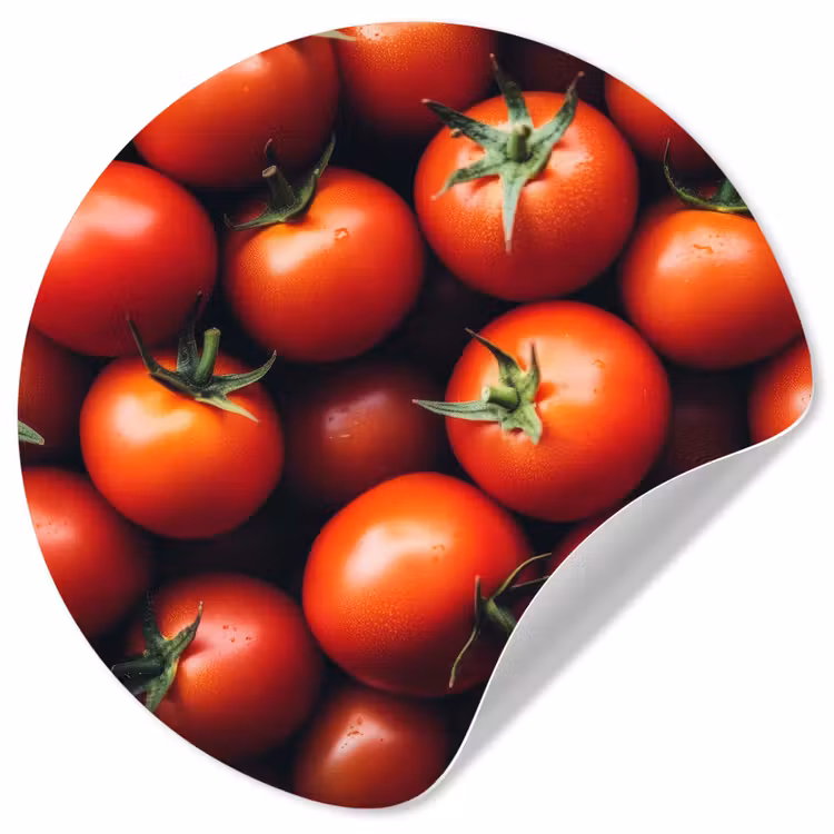 Groente - Rood - Tomaten Wandcirkel behangsticker klein -3d