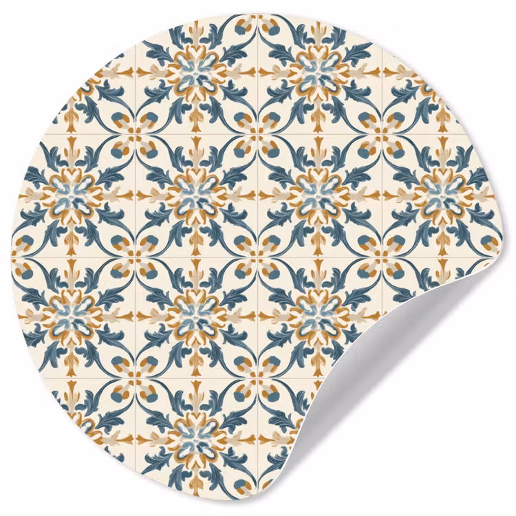 Patroon - Klassiek - Kleurrijk Wandcirkel behangsticker klein 186 -3d