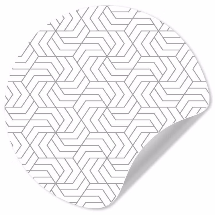 Geometrie - Lijn - Zwart - Wit - Patroon Wandcirkel behangsticker klein 186 -3d