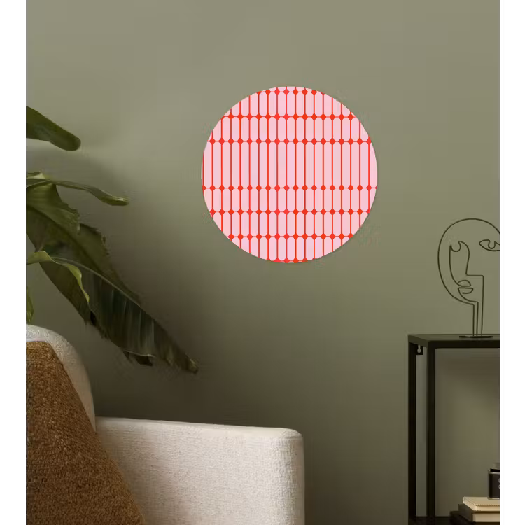 Geometrisch - Minimalistisch - Rood - Roze Wandcirkel behangsticker klein 186 -sfeer2