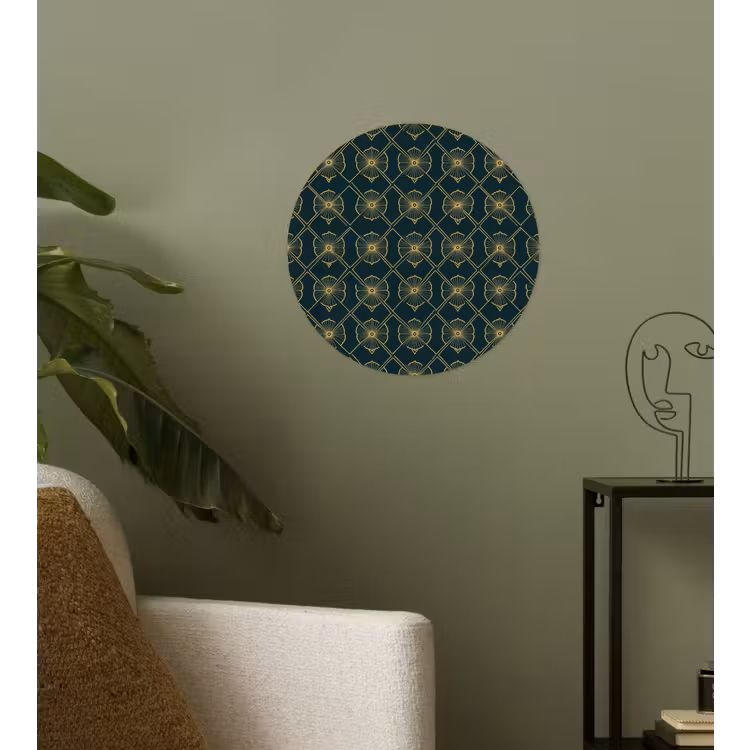 Geometrisch - Elegant - Groen Wandcirkel behangsticker klein 186 -sfeer2