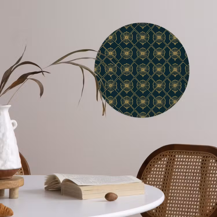Geometrisch - Elegant - Groen Wandcirkel behangsticker klein 186 -sfeer3