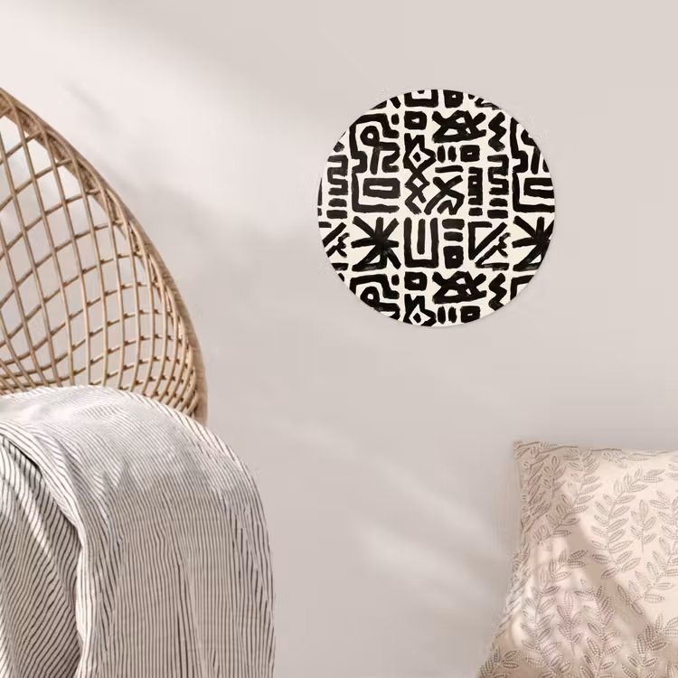 Geometrisch - Figuren - Zwart Wandcirkel behangsticker klein 186 -sfeer4
