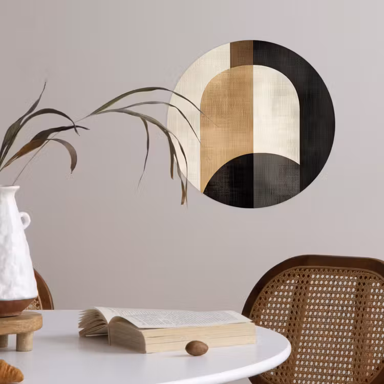 Geometrische - Vormen - Wit Wandcirkel behangsticker klein -sfeer3