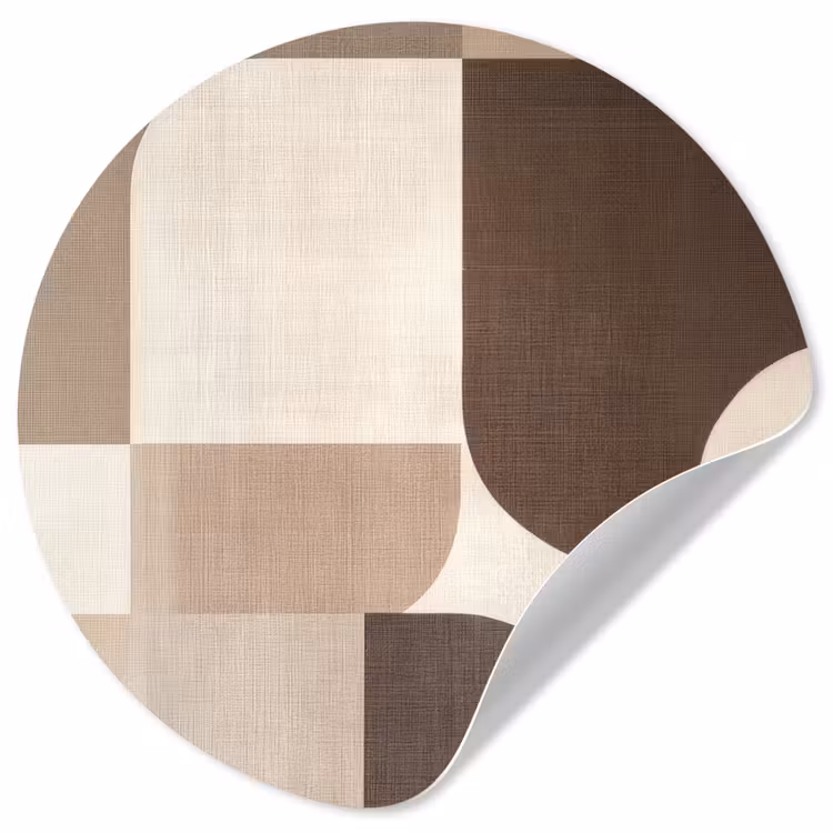 Geometrisch - Geweven structuur - Modern Wandcirkel behangsticker klein -3d