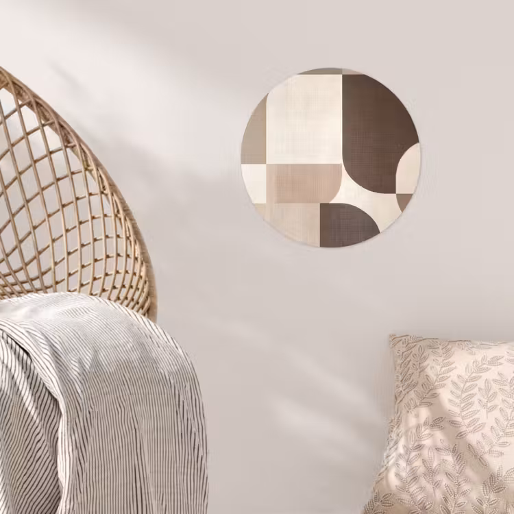 Geometrisch - Geweven structuur - Modern Wandcirkel behangsticker klein -sfeer4