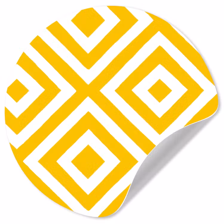 Geometrisch - Lijnen - Modern - Geel - Wit Wandcirkel behangsticker klein 186 -3d