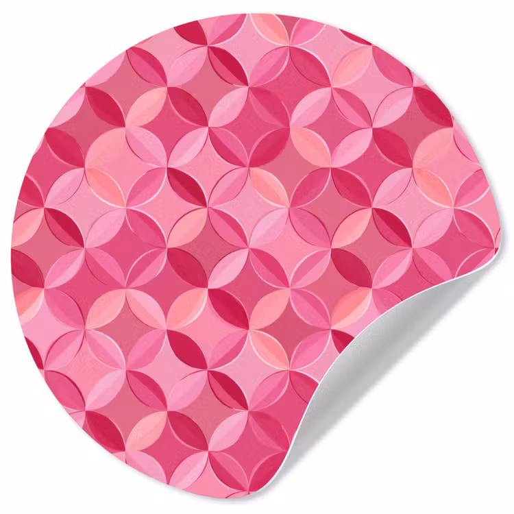 Geometrisch - Mozaïek - Modern - Roze Wandcirkel behangsticker klein 186 -3d