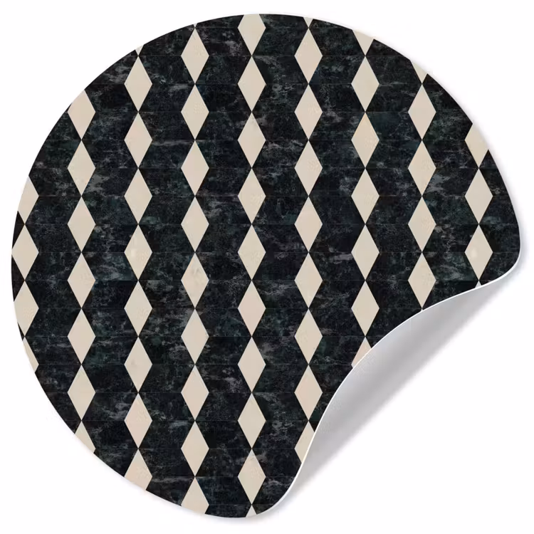Geometrisch - Patroon - Marmer - Groen Wandcirkel behangsticker klein 186 -3d