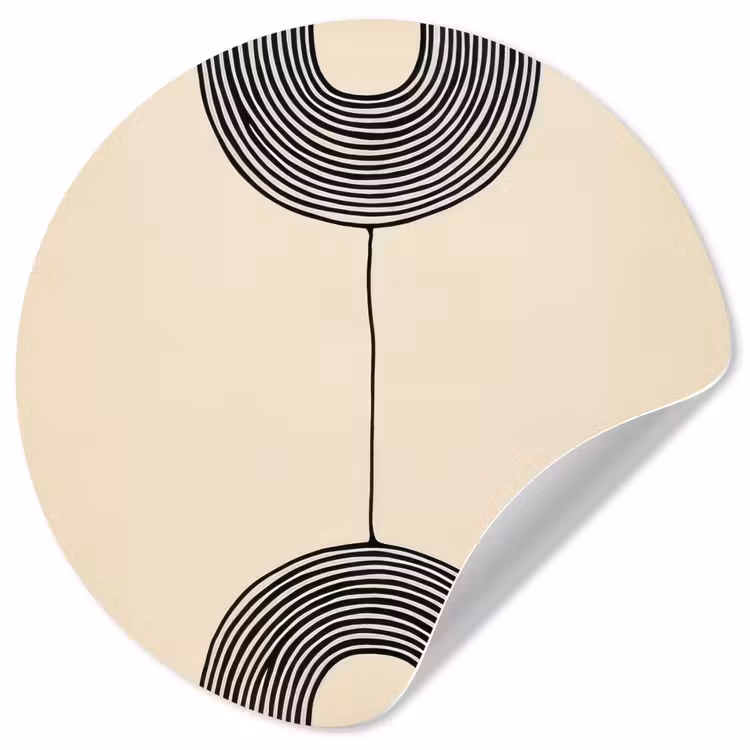 Geometrische bogen - Minimalistisch - Symmetrisch Wandcirkel behangsticker klein -3d