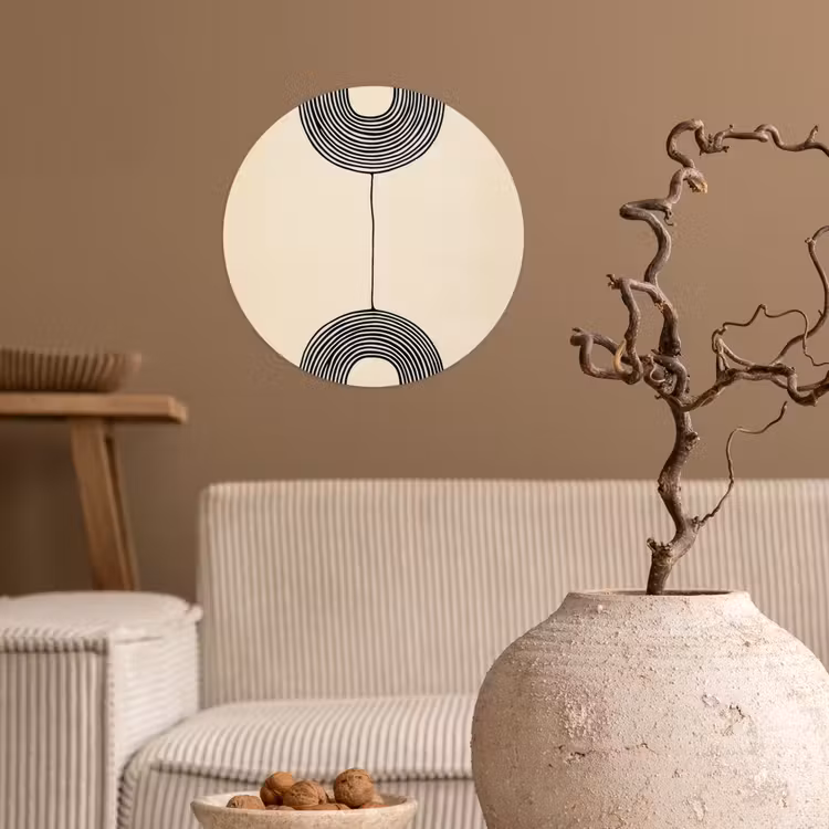 Geometrische bogen - Minimalistisch - Symmetrisch Wandcirkel behangsticker klein -sfeer1