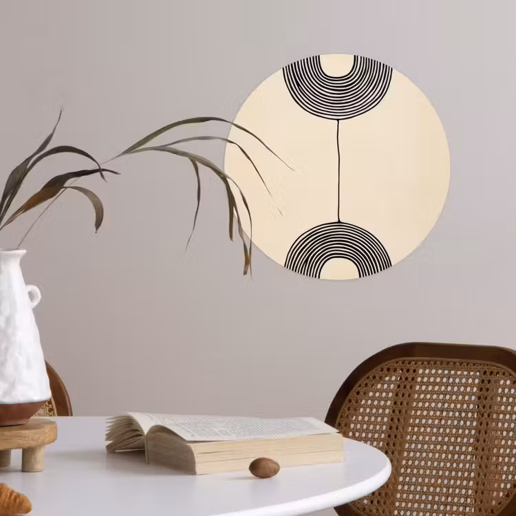 Geometrische bogen - Minimalistisch - Symmetrisch Wandcirkel behangsticker klein -sfeer3