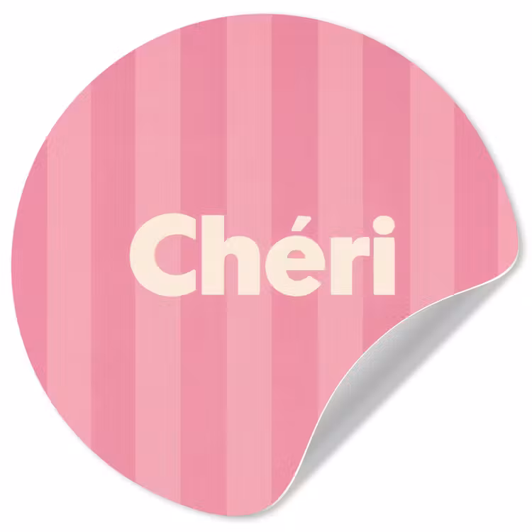 Gestreept - Roze - Chéri Wandcirkel behangsticker klein -3d