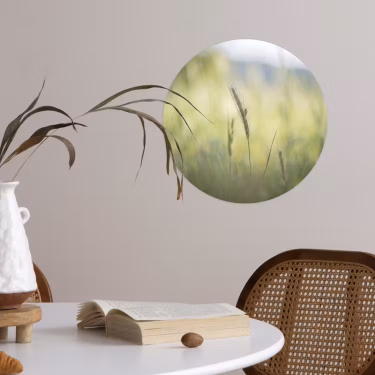 Graan - Aar - Natuur - Groen - Detail Wandcirkel behangsticker klein -sfeer3