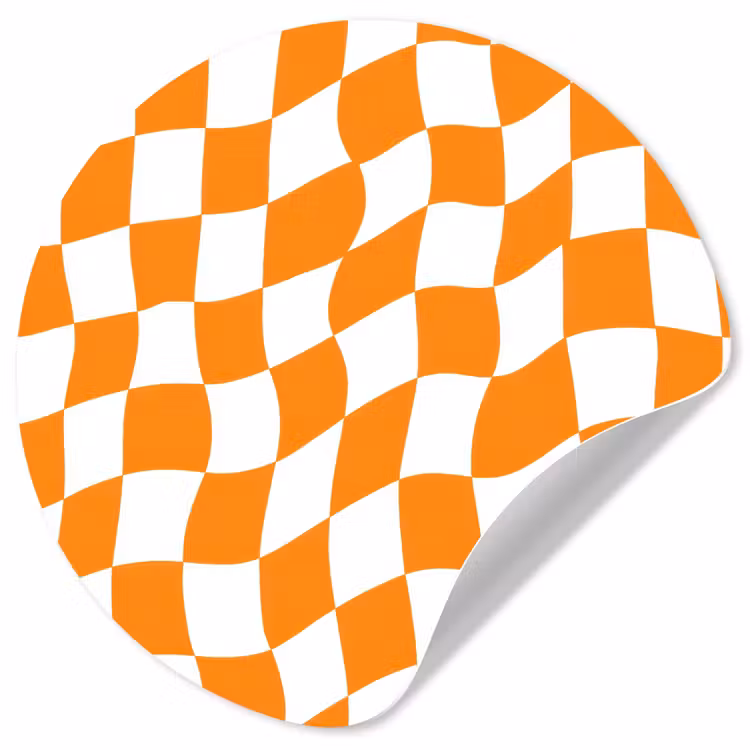 Golvend - Patroon - Oranje Wandcirkel behangsticker klein 186 -3d