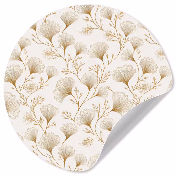 Ginkgo - Takken - Goud Wandcirkel behangsticker klein 186 -3d