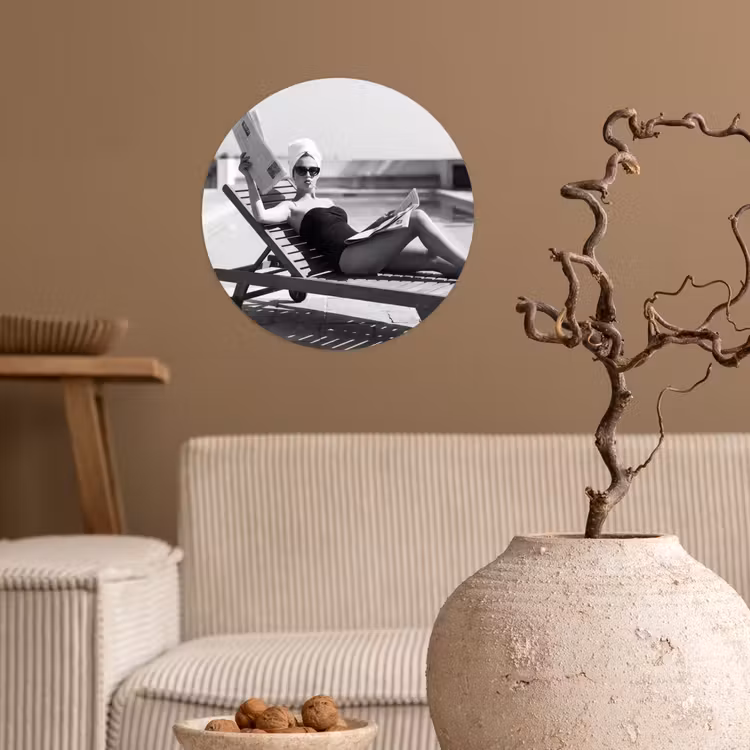Glamour - Modern - Zwart - Wit Wandcirkel behangsticker klein -sfeer1