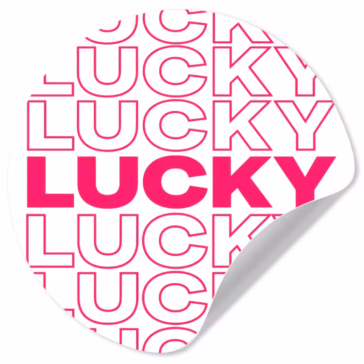 Lucky - Roze - Patroon Wandcirkel behangsticker klein -3d