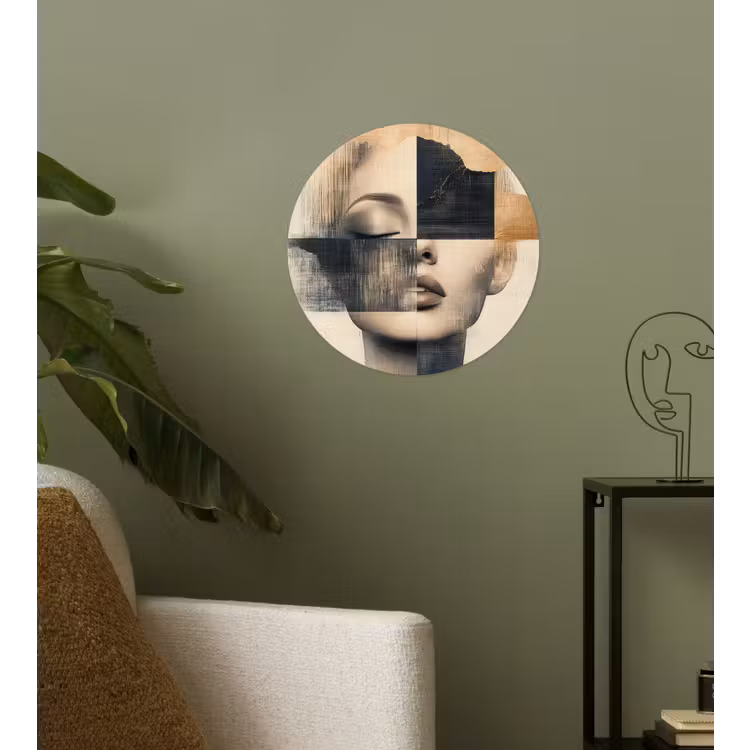 Goud - Vrouw - Rechthoeken Wandcirkel behangsticker klein -sfeer2