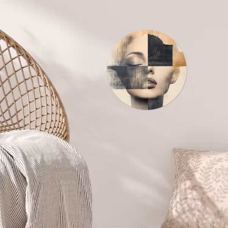 Goud - Vrouw - Rechthoeken Wandcirkel behangsticker klein -sfeer4