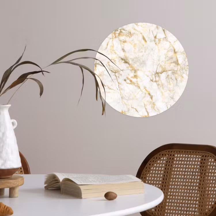 Goud - Licht - Nerf - Marmer Wandcirkel behangsticker klein 186 -sfeer3