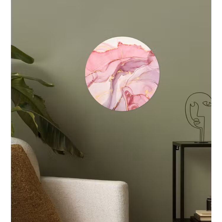 Goud - Marmer - Roze Wandcirkel behangsticker klein -sfeer2