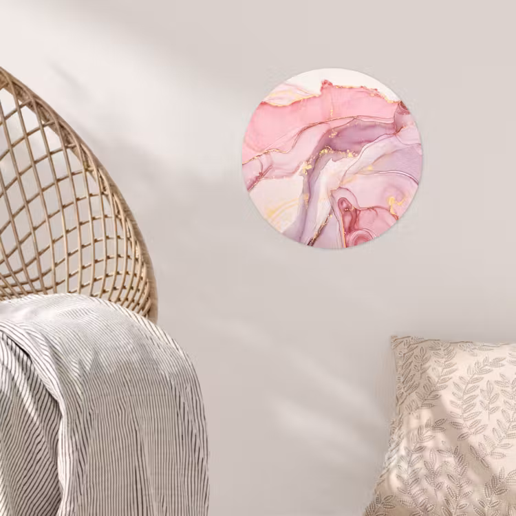 Goud - Marmer - Roze Wandcirkel behangsticker klein -sfeer4