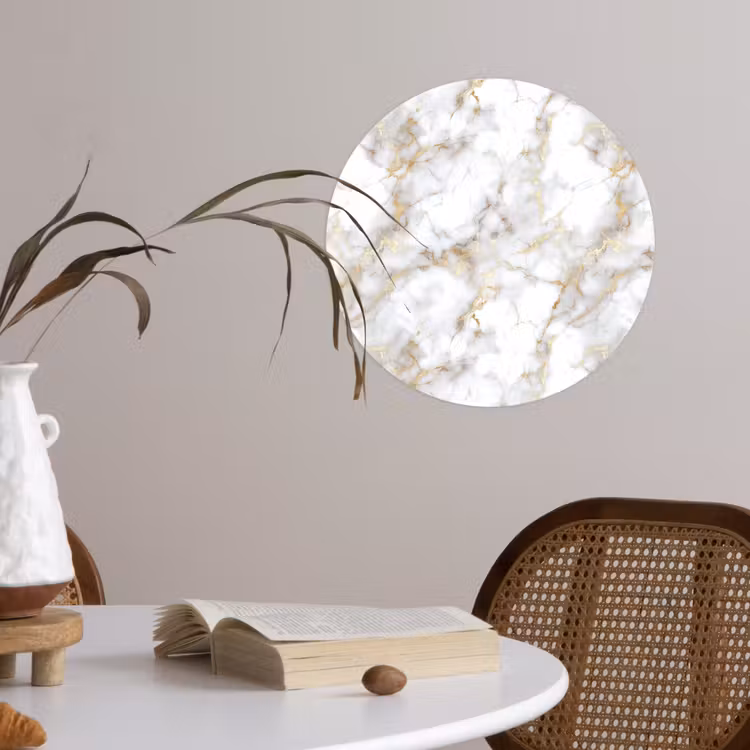 Gouden aders - Marmer - Wit Wandcirkel behangsticker klein 186 -sfeer3