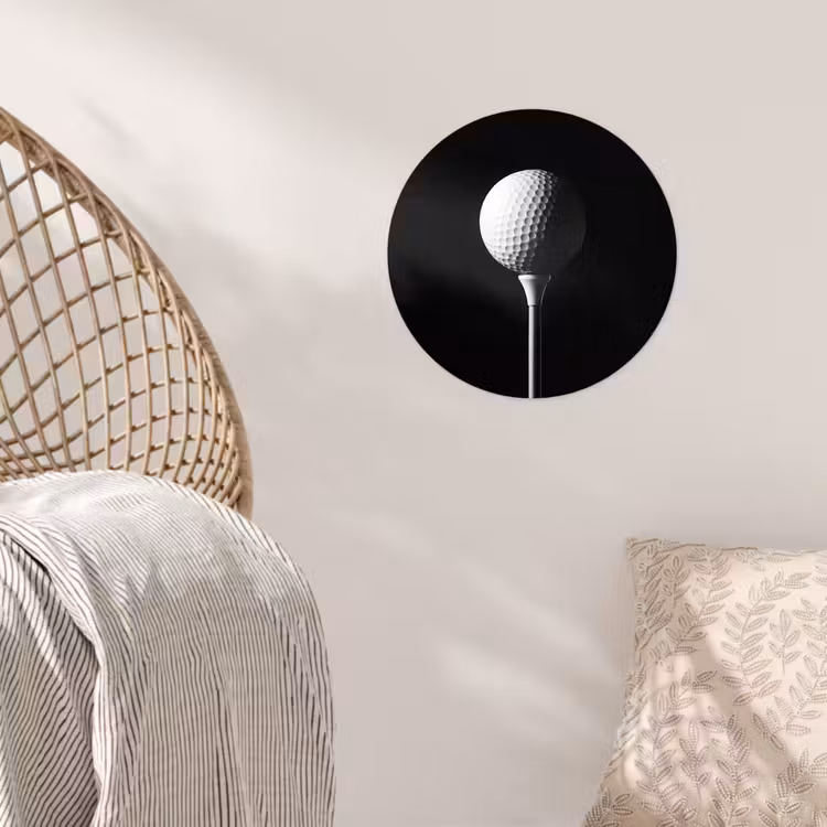 Golfbal - Minimalistisch - Wit Wandcirkel behangsticker klein -sfeer4