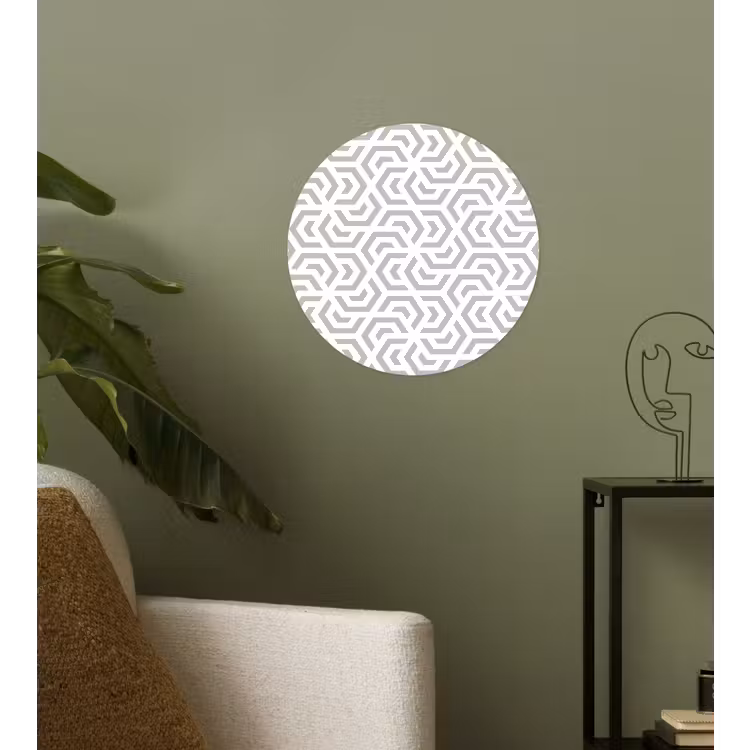 Grafisch - Patroon - Modern - Hexagon Wandcirkel behangsticker klein 186 -sfeer2