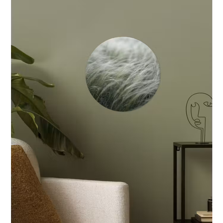 Gras - Wazig - Natuur - Groen - Zacht Wandcirkel behangsticker klein -sfeer2