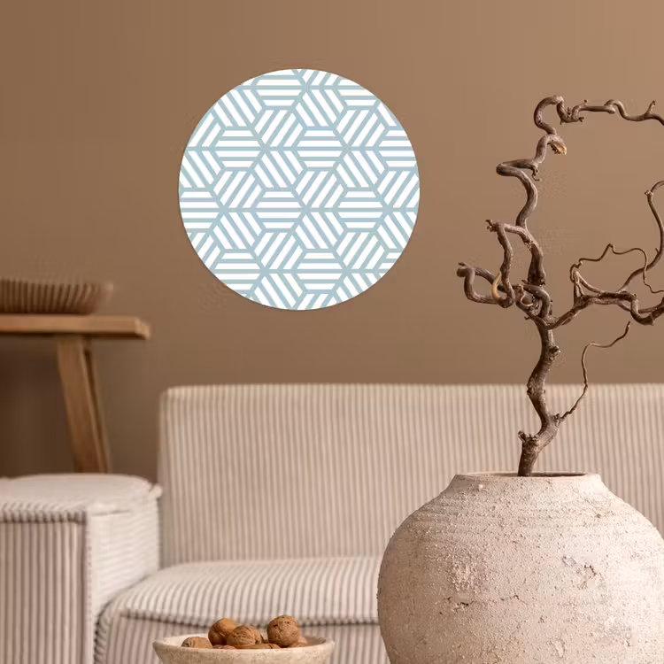 Groen - Geometrie - Patronen - Abstract Wandcirkel behangsticker klein 186 -sfeer1