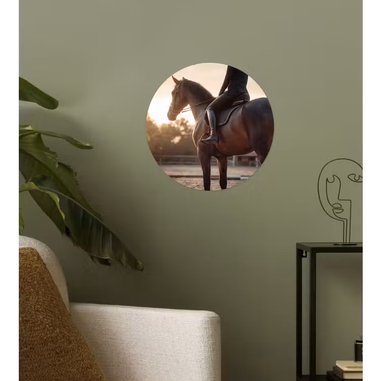 Harmonie - Ruiter - Zon Wandcirkel behangsticker klein -sfeer2