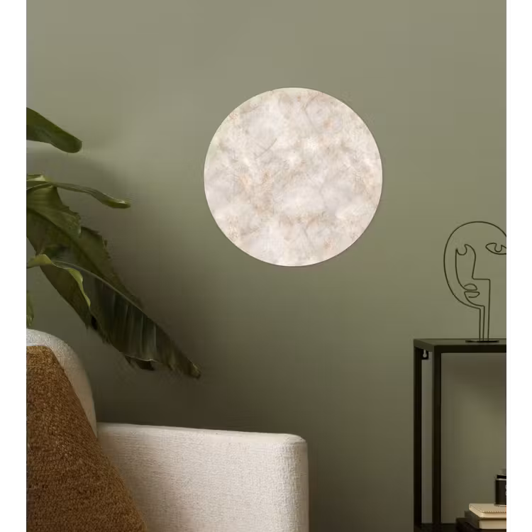 Lichtbeige - Goudbruine Nerven - Marmer Wandcirkel behangsticker klein 186 -sfeer2