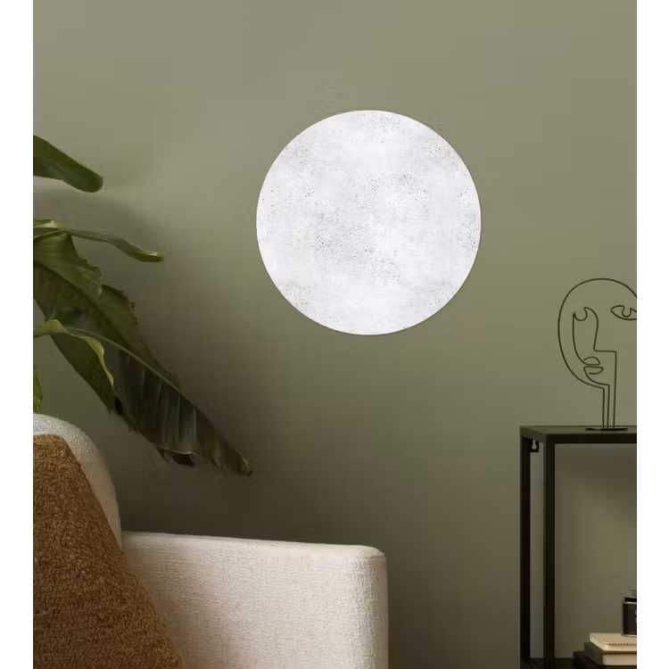 Lichtgrijs - Betonstructuur - Subtiel Wandcirkel behangsticker klein 186 -sfeer2