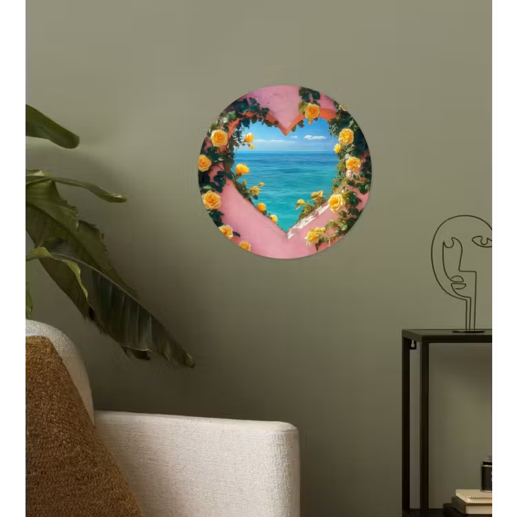 Hart - Zee - Muur Wandcirkel behangsticker klein -sfeer2