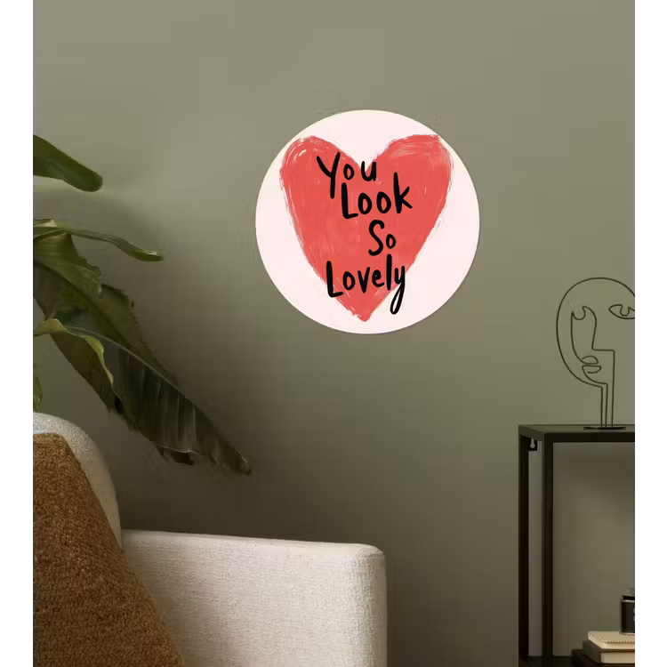 Hart - Rood - Valentijn Wandcirkel behangsticker klein -sfeer2