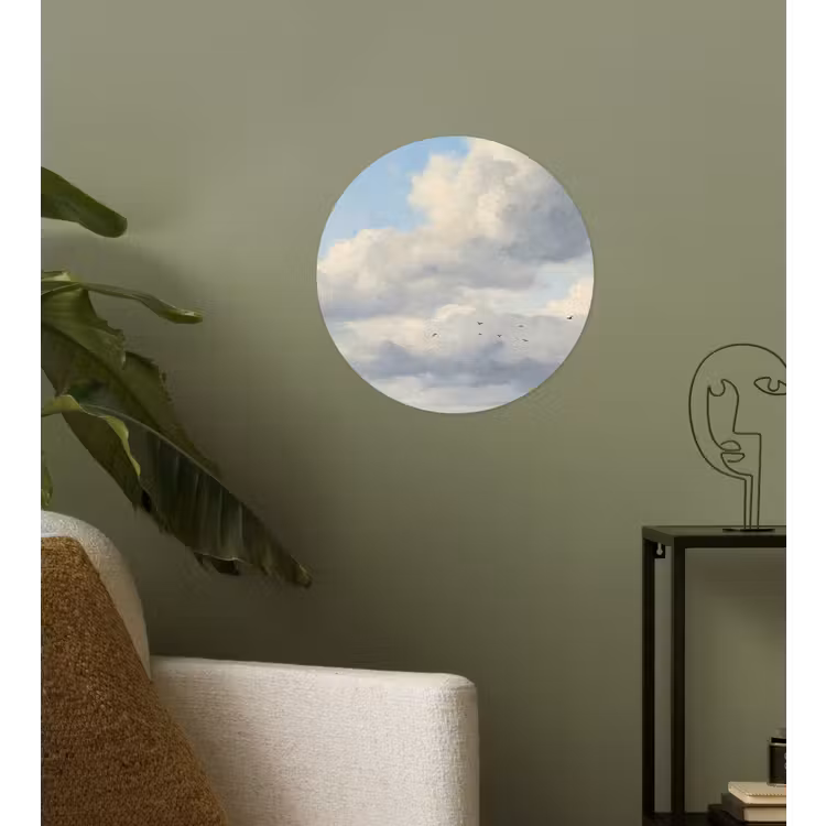 Lucht - Wolken - Natuur - Klassiek - Blauw Wandcirkel behangsticker klein -sfeer2