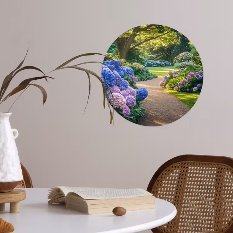 Hortensia- Park - Pad Wandcirkel behangsticker klein -sfeer3