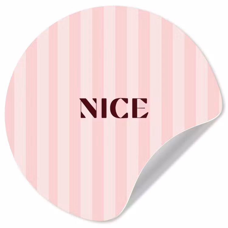 Nice - Strepen - Roze Wandcirkel behangsticker klein -3d
