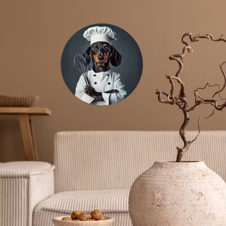 Hond - Garde - Kok Wandcirkel behangsticker klein -sfeer1