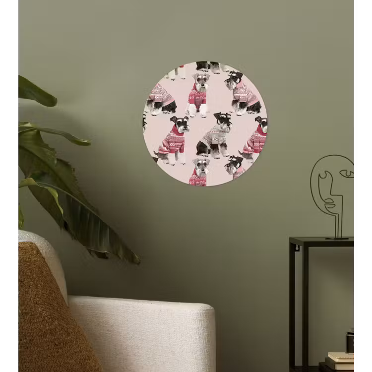 Honden - Truien - Rood Wandcirkel behangsticker klein 186 -sfeer2