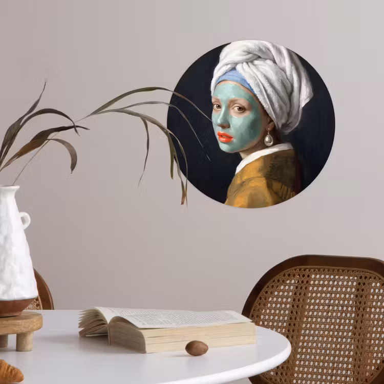 Iconisch - Modern - Kleurrijk Wandcirkel behangsticker klein -sfeer3