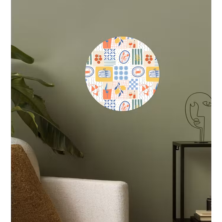 Zee - Sfeer - Mozaïek - Wijn Wandcirkel behangsticker klein 186 -sfeer2