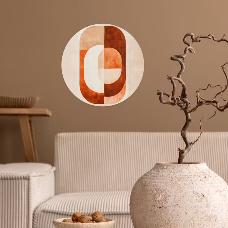 Illustratie - Abstract - Vormen - Rood Wandcirkel behangsticker klein -sfeer1